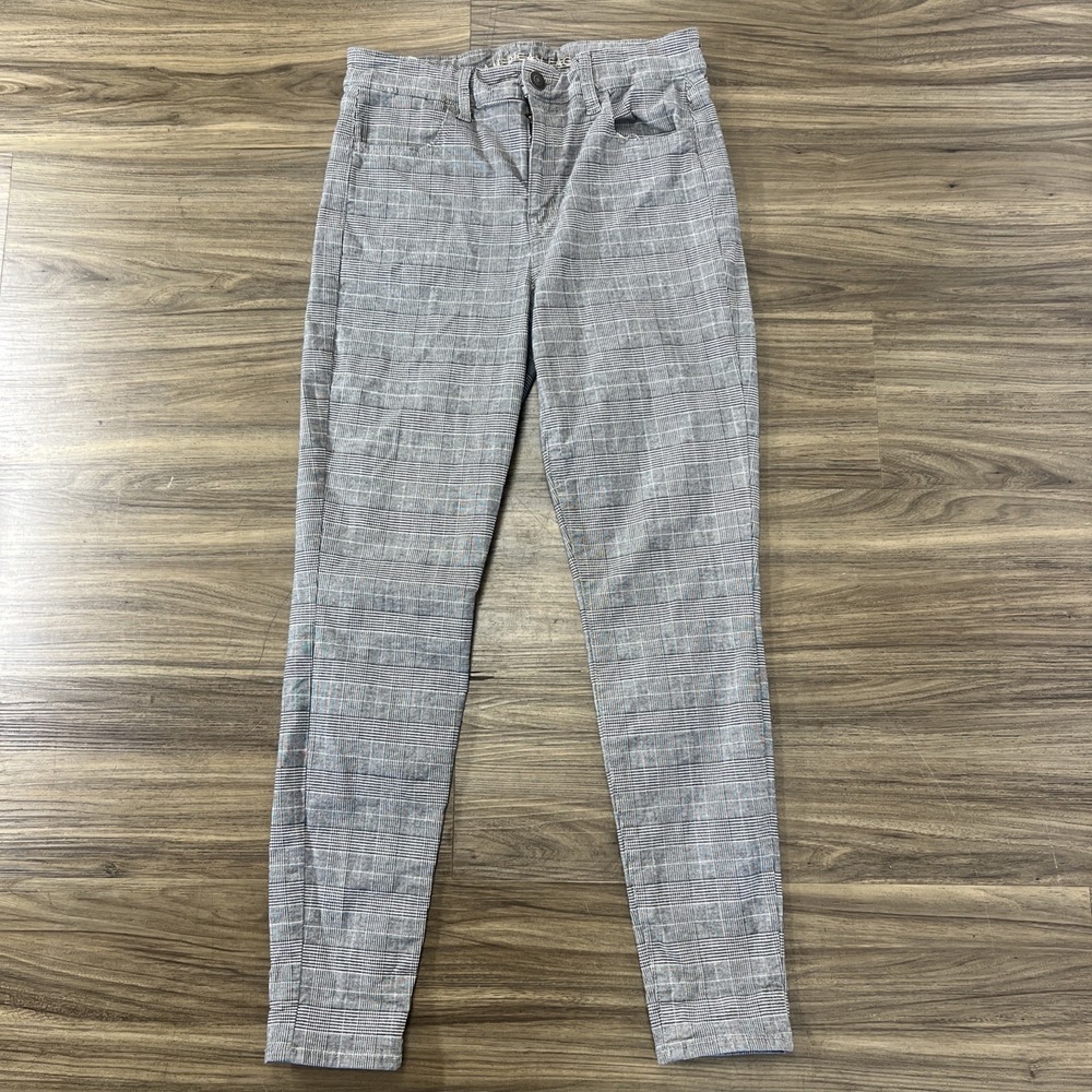 American Eagle Women's High Rise Jegging Plaid Stretch Skinny Pants Size 8